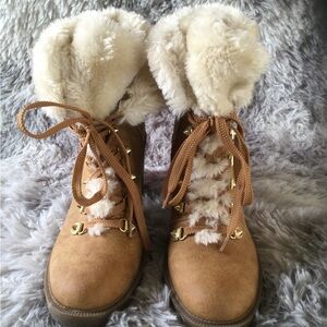 Guess Faux Fur Trimmed Booties